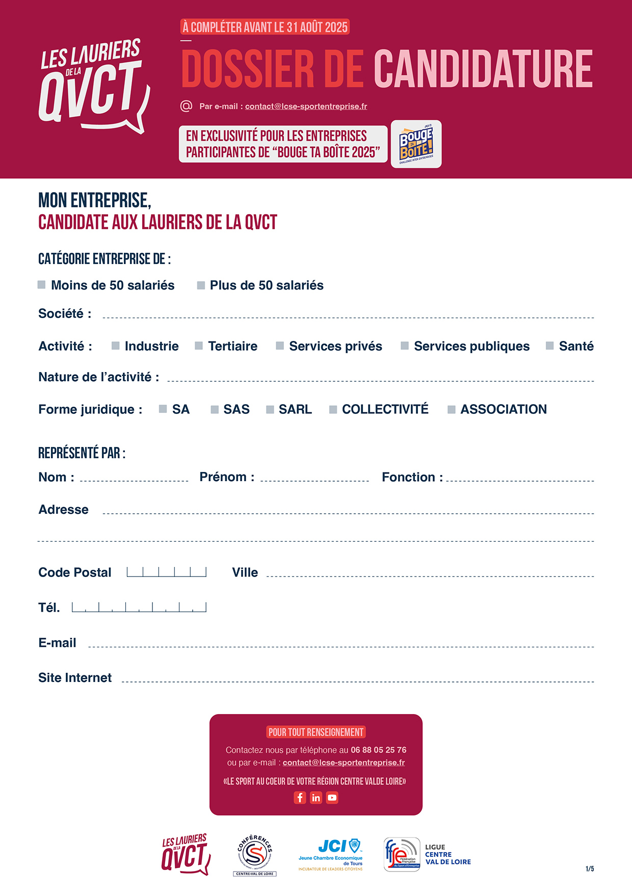 Dossier de candidature